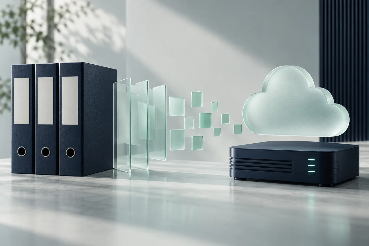 Ilustração do Legado e migração para cloud