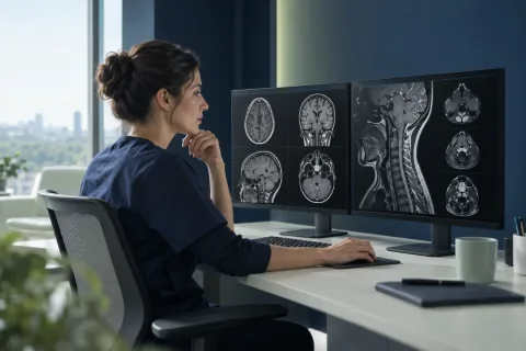 Ilustração de ambiente de Telerradiologia